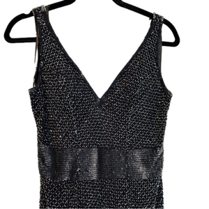 MAC Duggal Evening Sleeveless | Sequin | Black GunMetal Dress Size 8